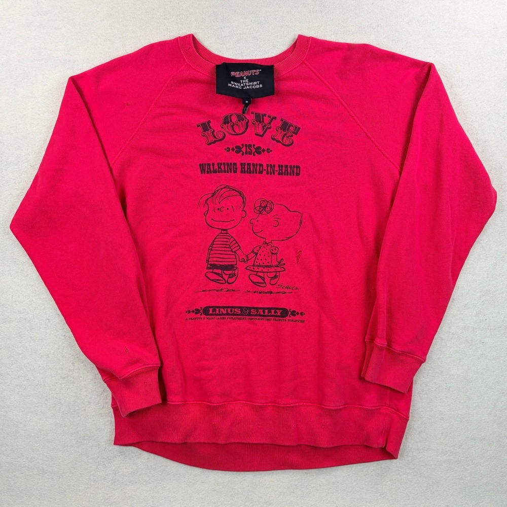 Peanuts x Marc Jacobs Linus Sally Love Is Pink Sweatshirt Mens Medium M